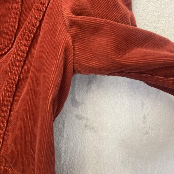LL Bean Corduroy Jacket Womens Medium Petite PM Pockets Button Up Red Fall - Picture 10 of 16